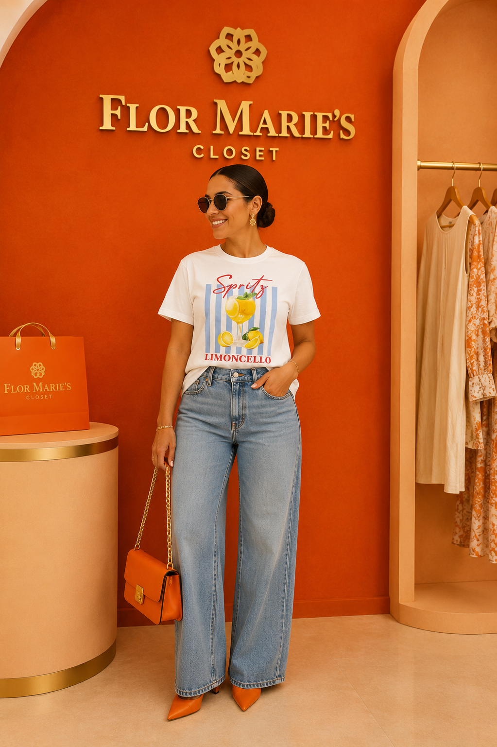 Sarisa Camiseta Blanca "Spritz Limoncello" - Playera Estampada Mujer | Boutique Panamá