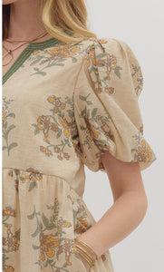 VESTIDO DORA BEIGE-VERDE