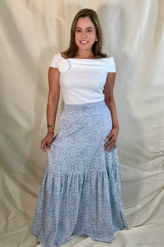 FALDA VANESSA OJALILLO  AZUL