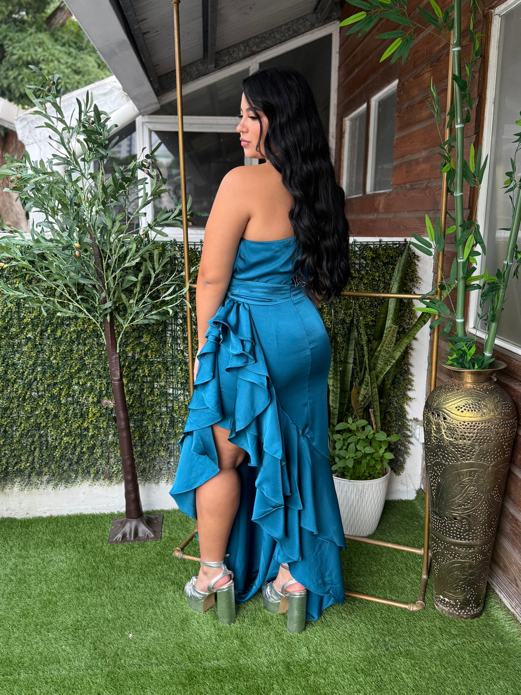 VESTIDO NIURKA VERDE AZUL