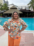 TANGERINE OFF SHOULDER BLOUSE