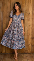 Vestido Midi Floral Boho para Mujer en Panamá/ Vestido casual Elegante Azul