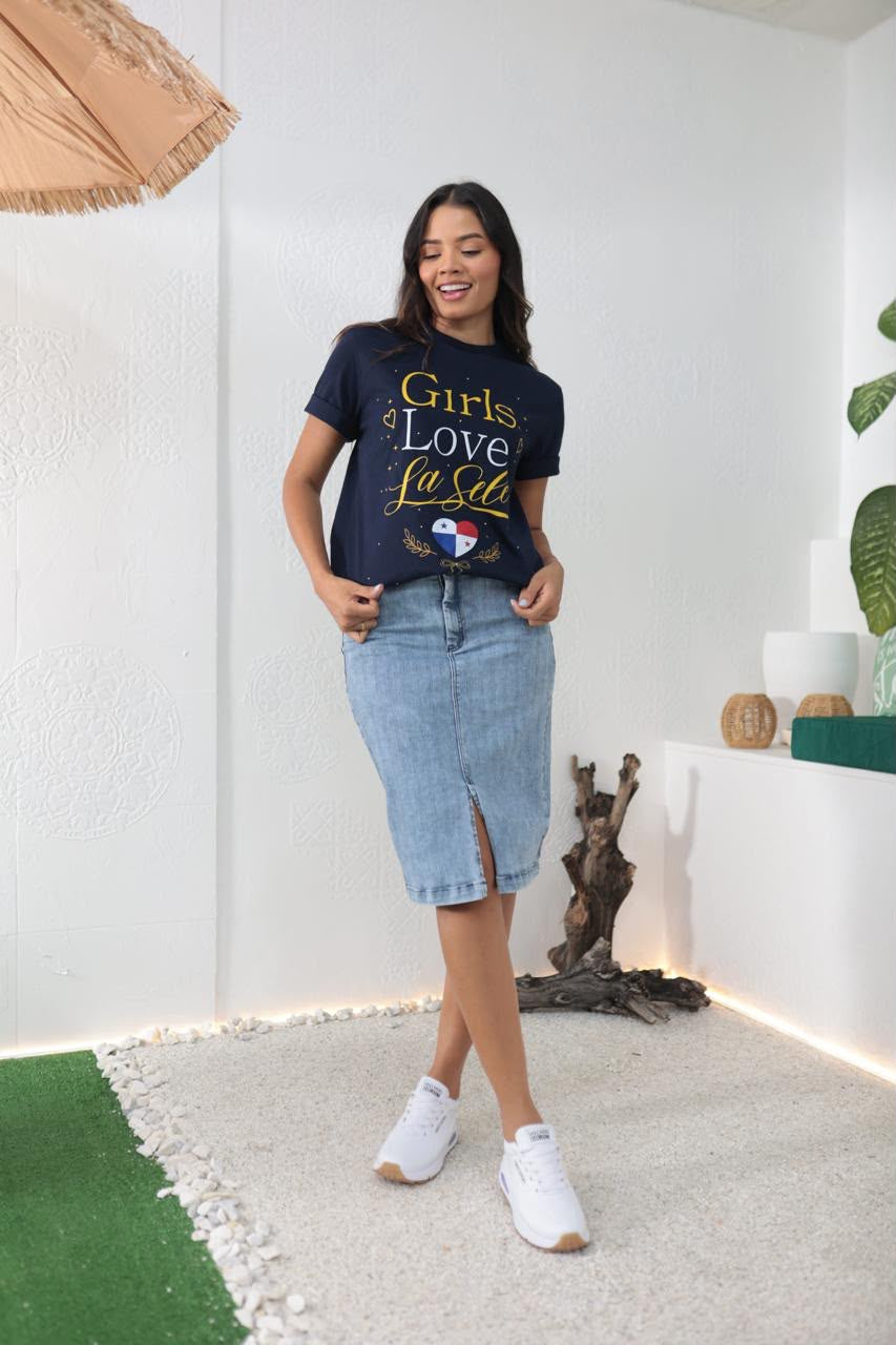T-shirt Azul Talla Plus Size Inspirado en la Selección de Panamá