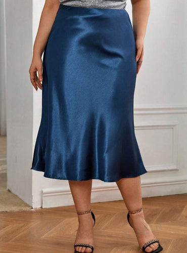 FALDA SATINADA AZUL