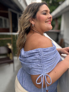 DENIM OFF SHOULDER BLOUSE