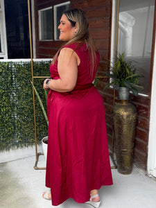 VESTIDO GERANIO ROJO VINO