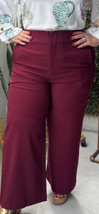 PANTALON BRISA BURGUNDY  PLUS SIZE