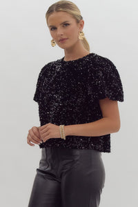 BLUSA LENTEJUELA NEGRA