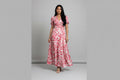 VESTIDO ROSADO CON BLANCO-CORTE FAVORECEDOR