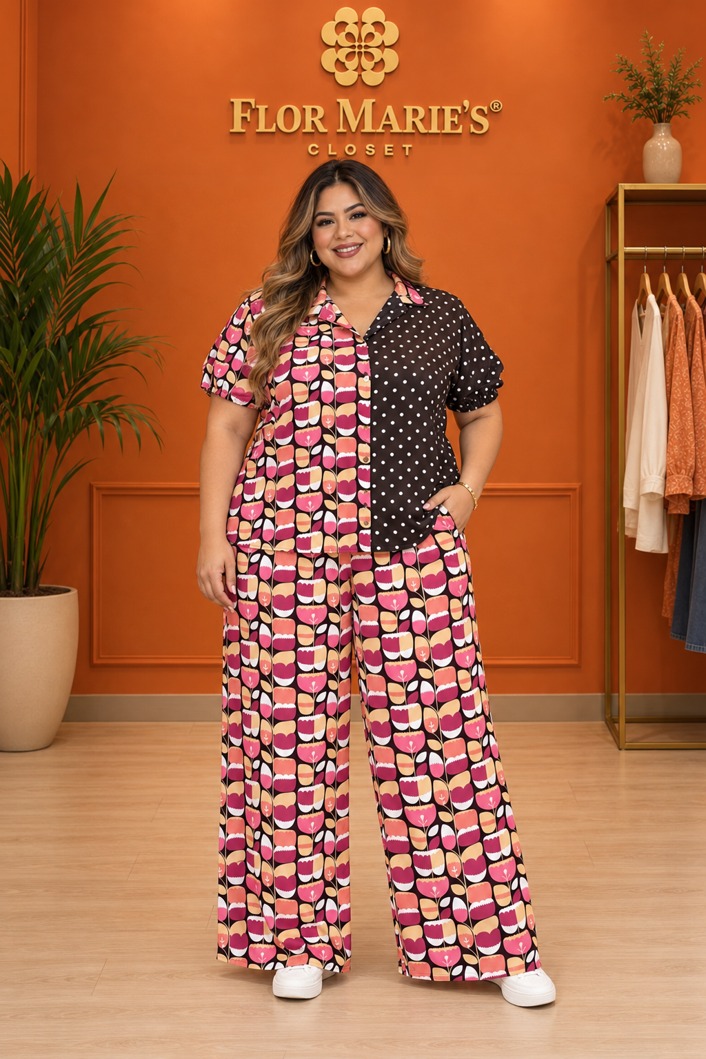 Blusa Estampada Plus Size para Mujer – Camisera Multicolor