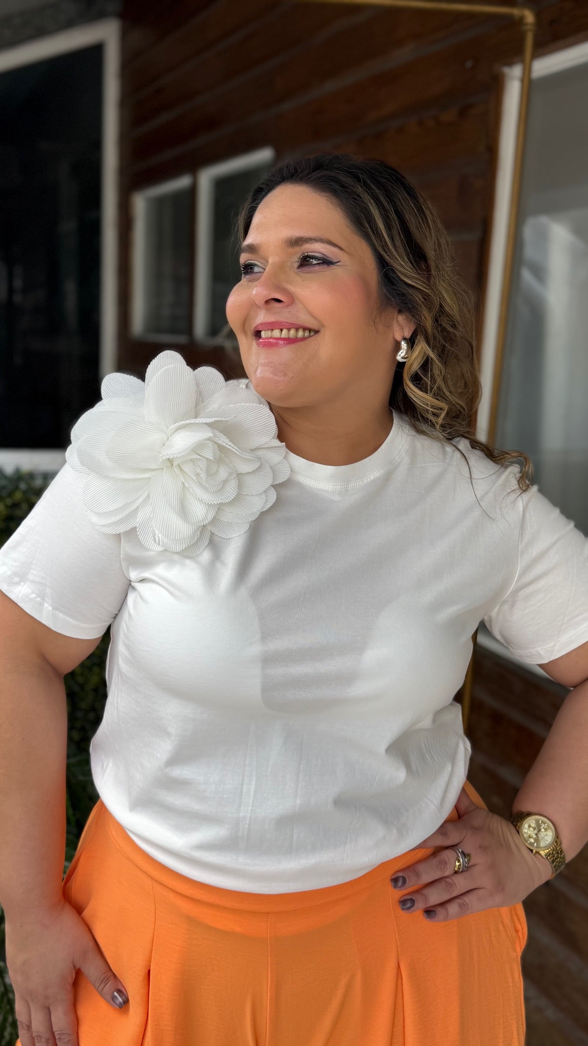 SWEATER  BLANCO CON FLOR