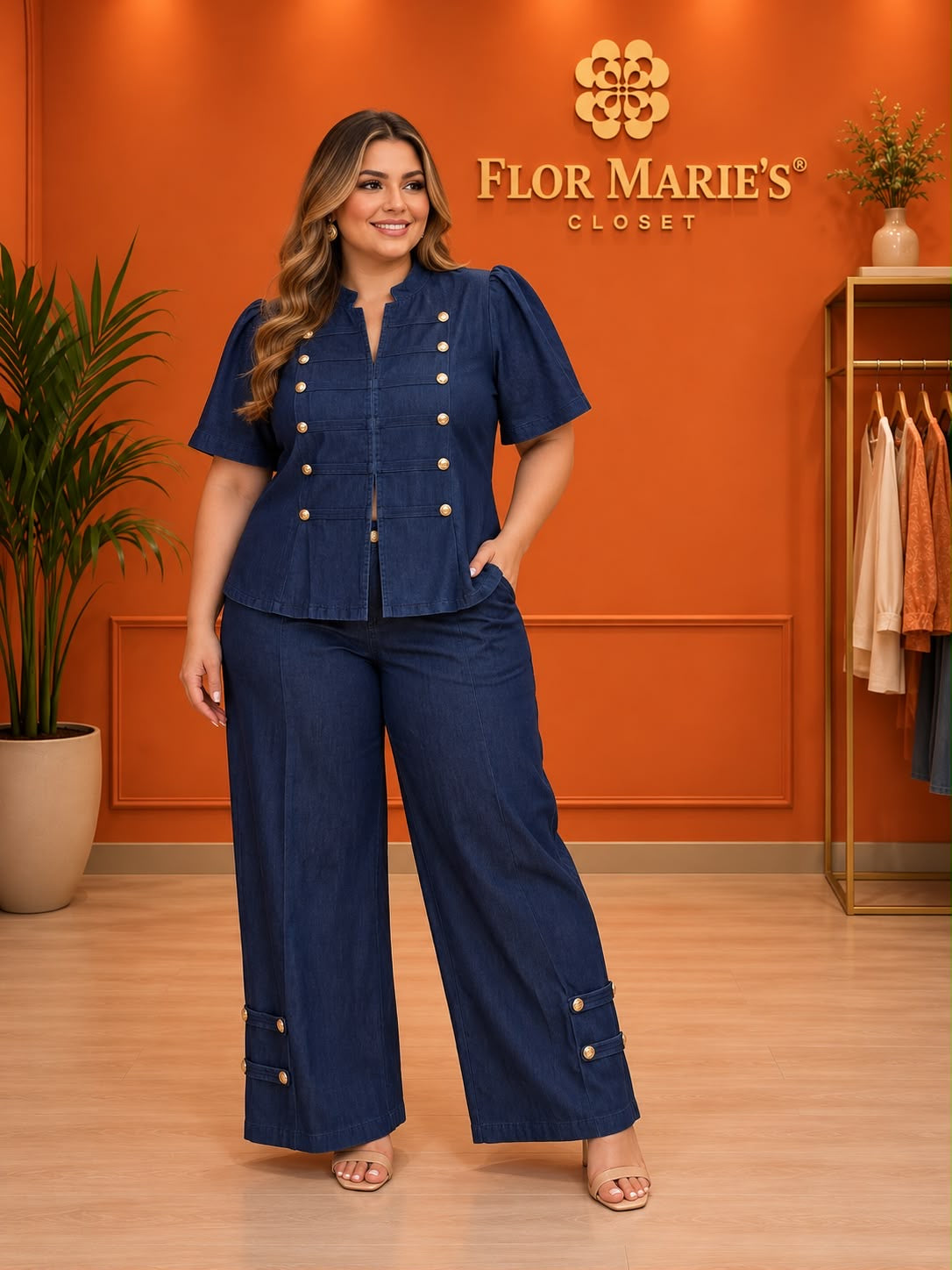 Conjunto Denim  Estilo Napoleón