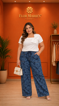 Pantalón Jeans Plus Size para Mujer Estampado Floral en Panamá