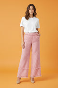 Pantalón Palazzo Rosa Texturizado para Mujer/Pantalón Elegante y Moderno en Panamá