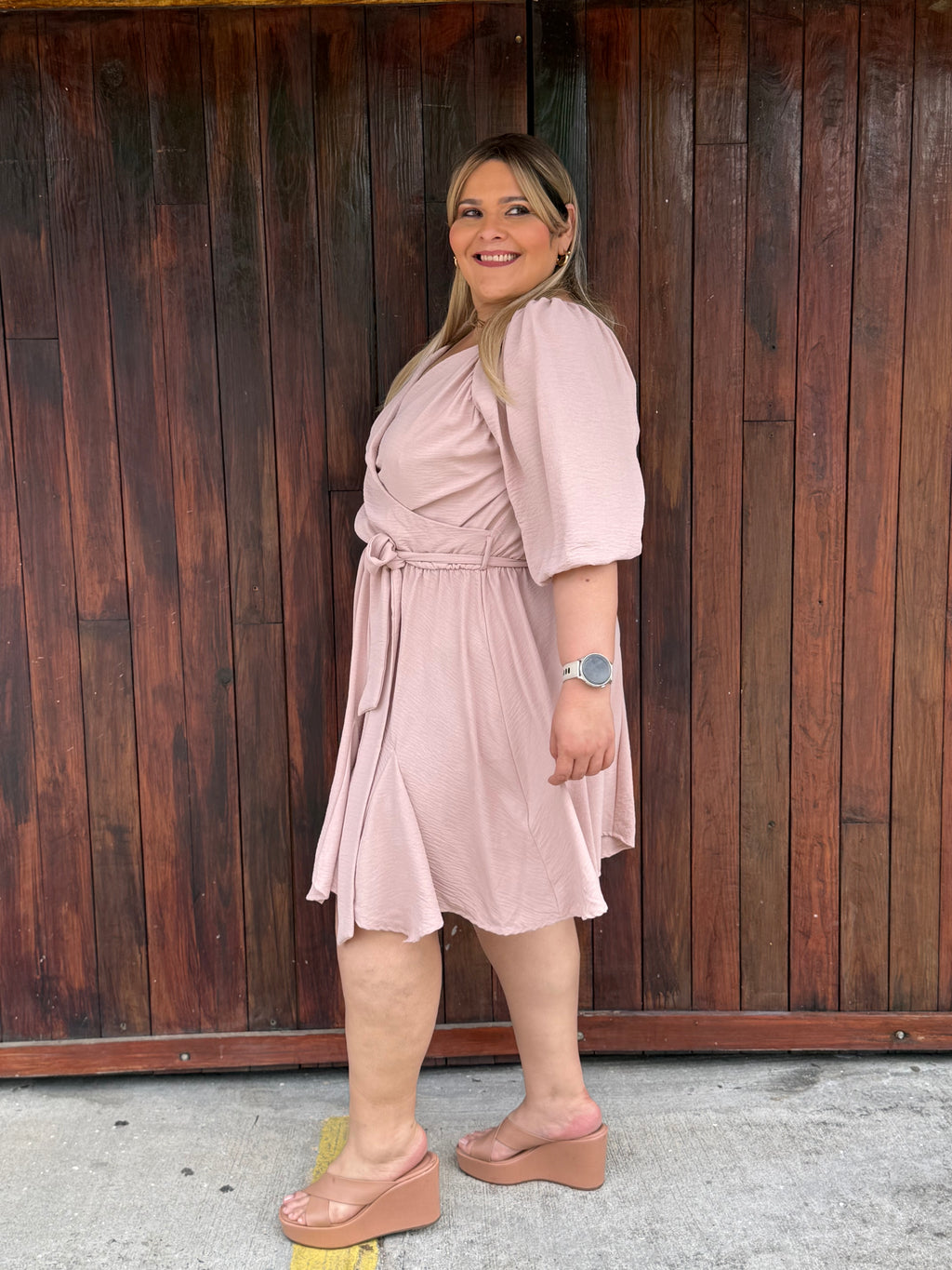 SARISA VESTIDO PLUS SIZE ROSA VIEJA