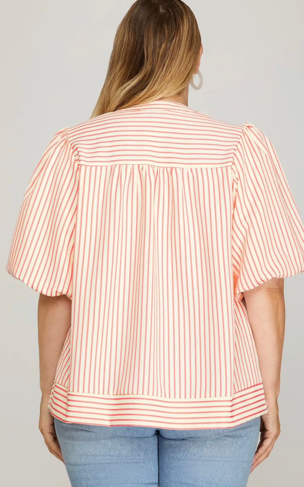BLUSA A RAYA PINK PLUS SIZE