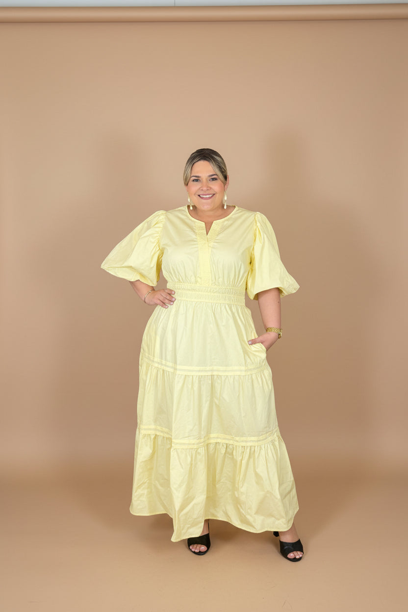 Vestido Maxi Color Amarillo Plus Size para Mujer – Boutique en Panamá
