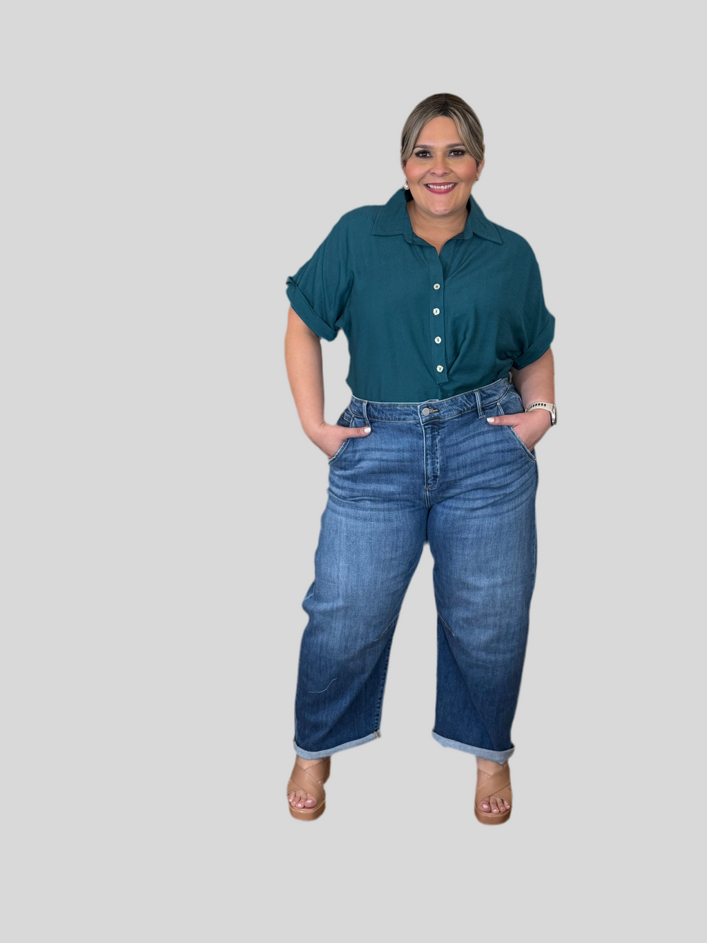 Jeans Barrel Cropped Plus Size de Mujer – Denim en Tendencia | Panamá