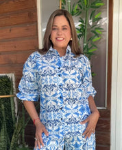 Cargar imagen en el visor de la galería, PANTALON JULIANA BLANCO-AZUL