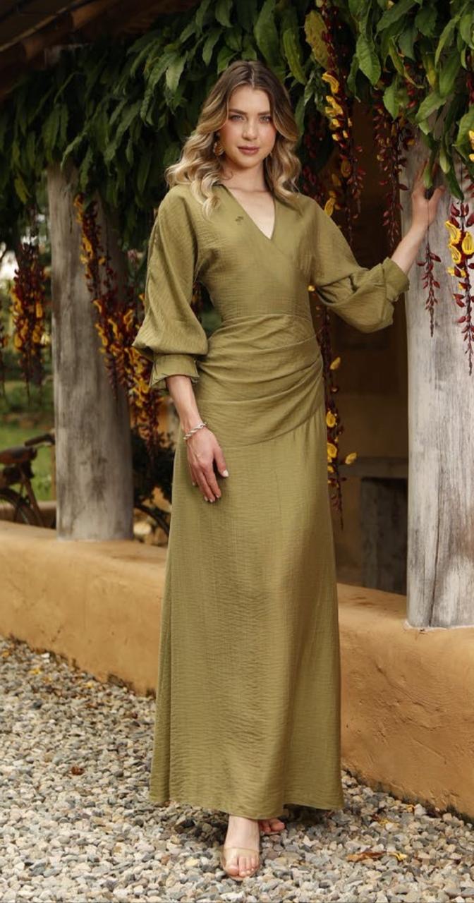 VESTIDO VIVIAN VERDE OLIVA