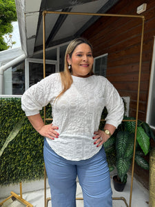 BLUSA PLUS SIZE MARFIL