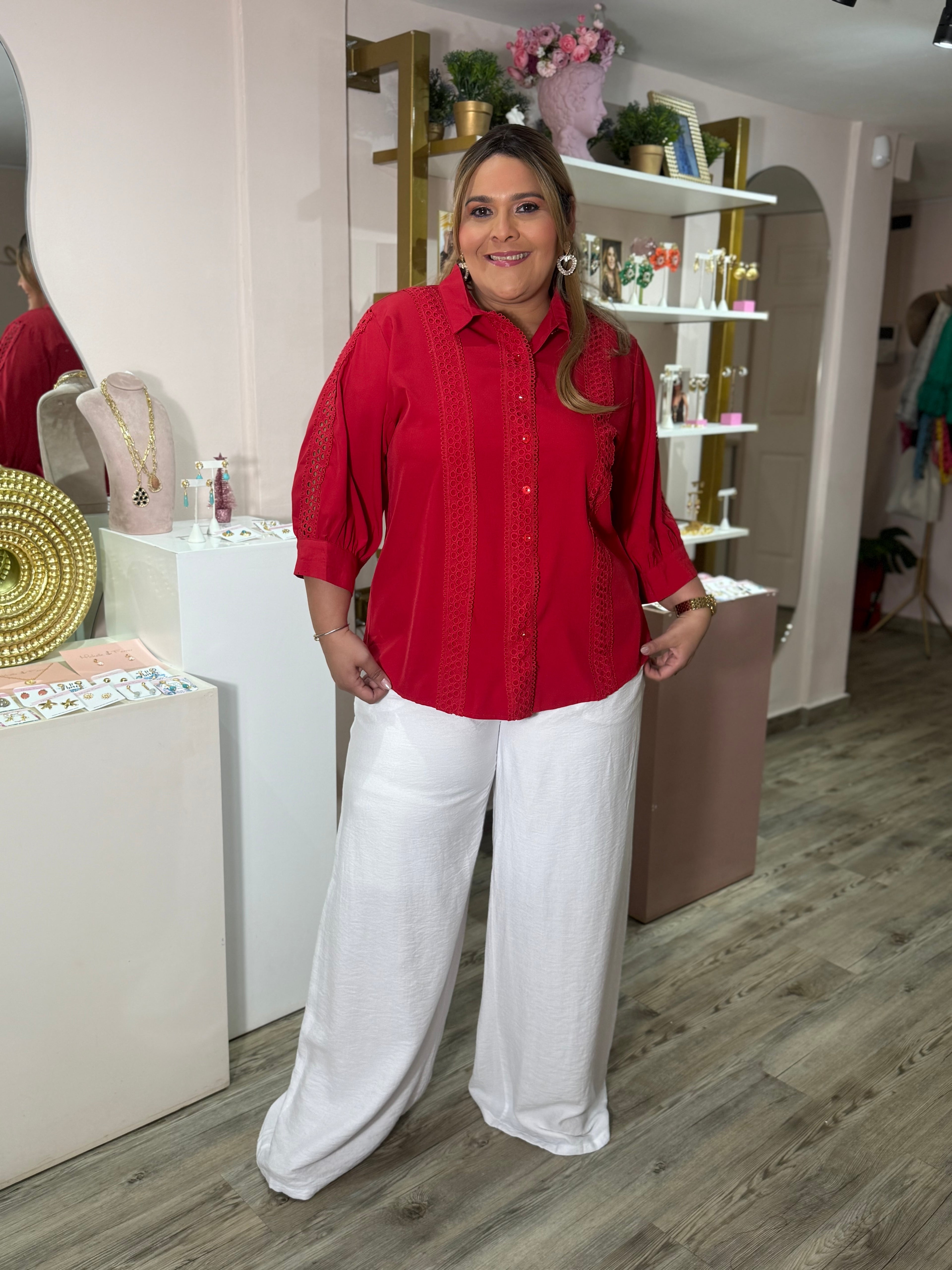 BLUSA PLUS SIZE JANA ROJA