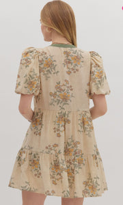 VESTIDO DORA BEIGE-VERDE