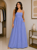 Vestido Largo Azul Tirantes Finos