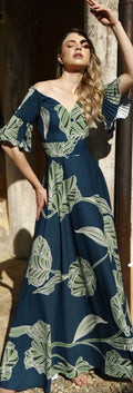 VESTIDO LAURA AZUL PETROLEO