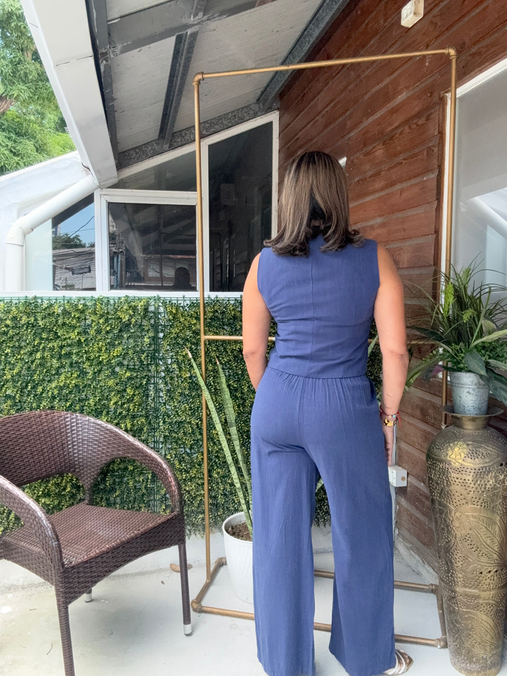 SET TIPO VEST DEEP BLUE BORDADO