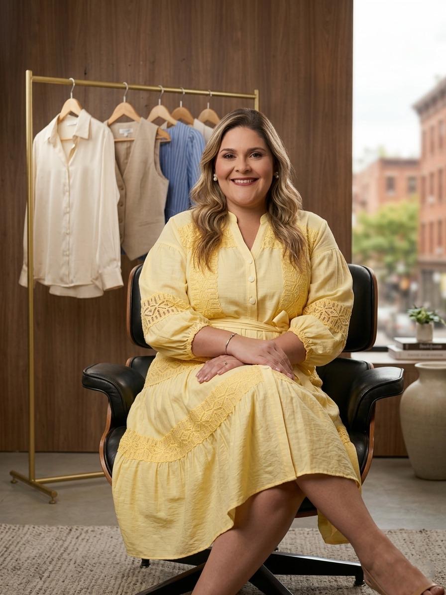 Vestido Amarillo Casual para Mujer con Encaje/Vestido Fresco y Elegante para Dama en Panamá