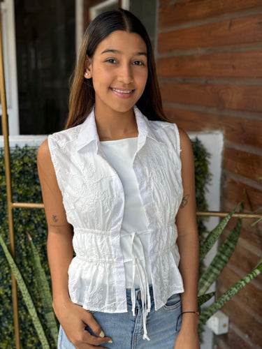 VEST  BLANCO BORDADO