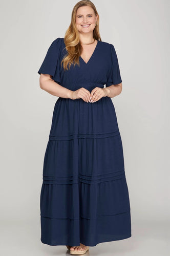 VESTIDO PLUS SIZE MARION AZUL