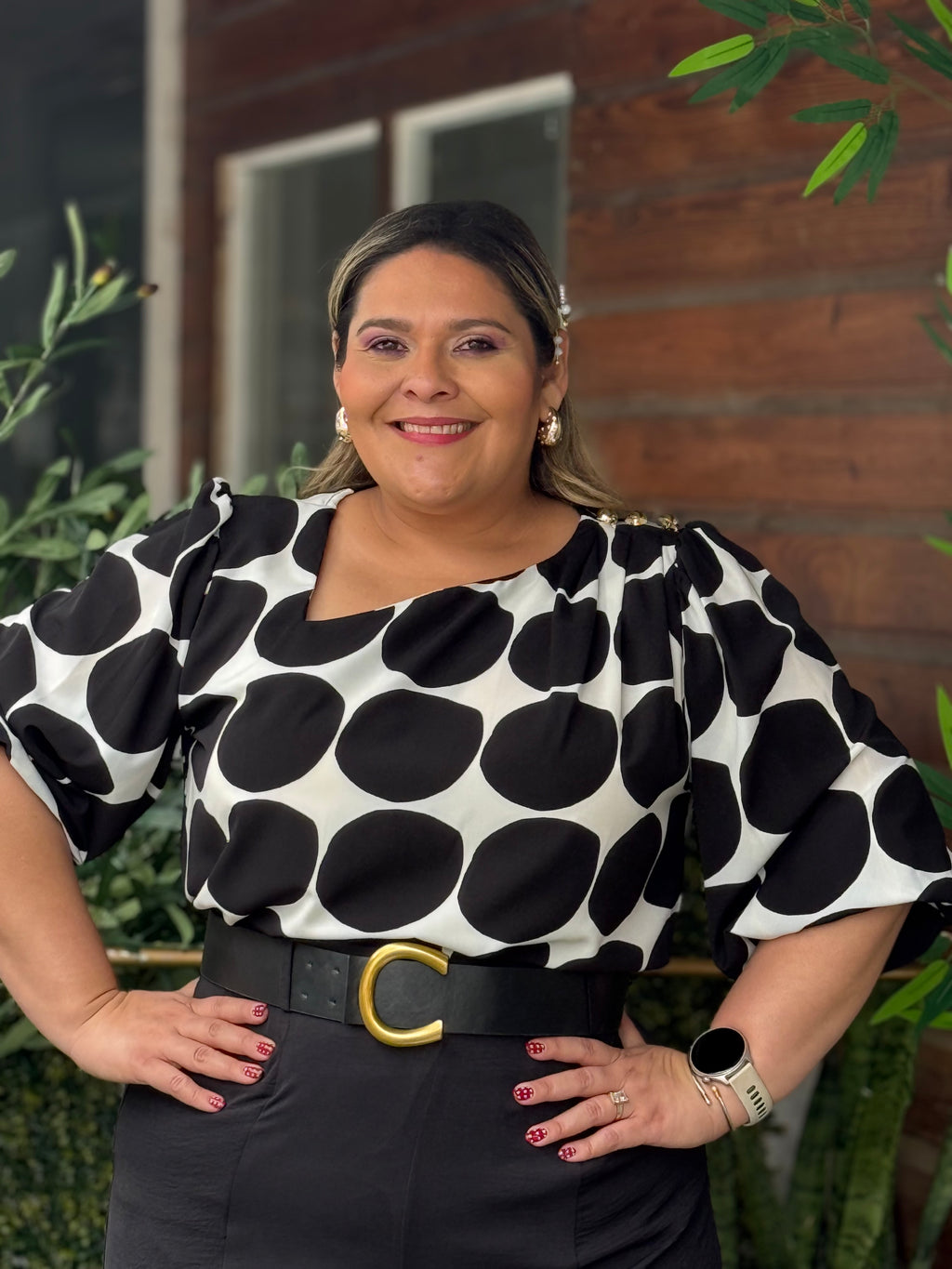 BLUSA RUBÍ PLUS SIZE POLKA DOTS