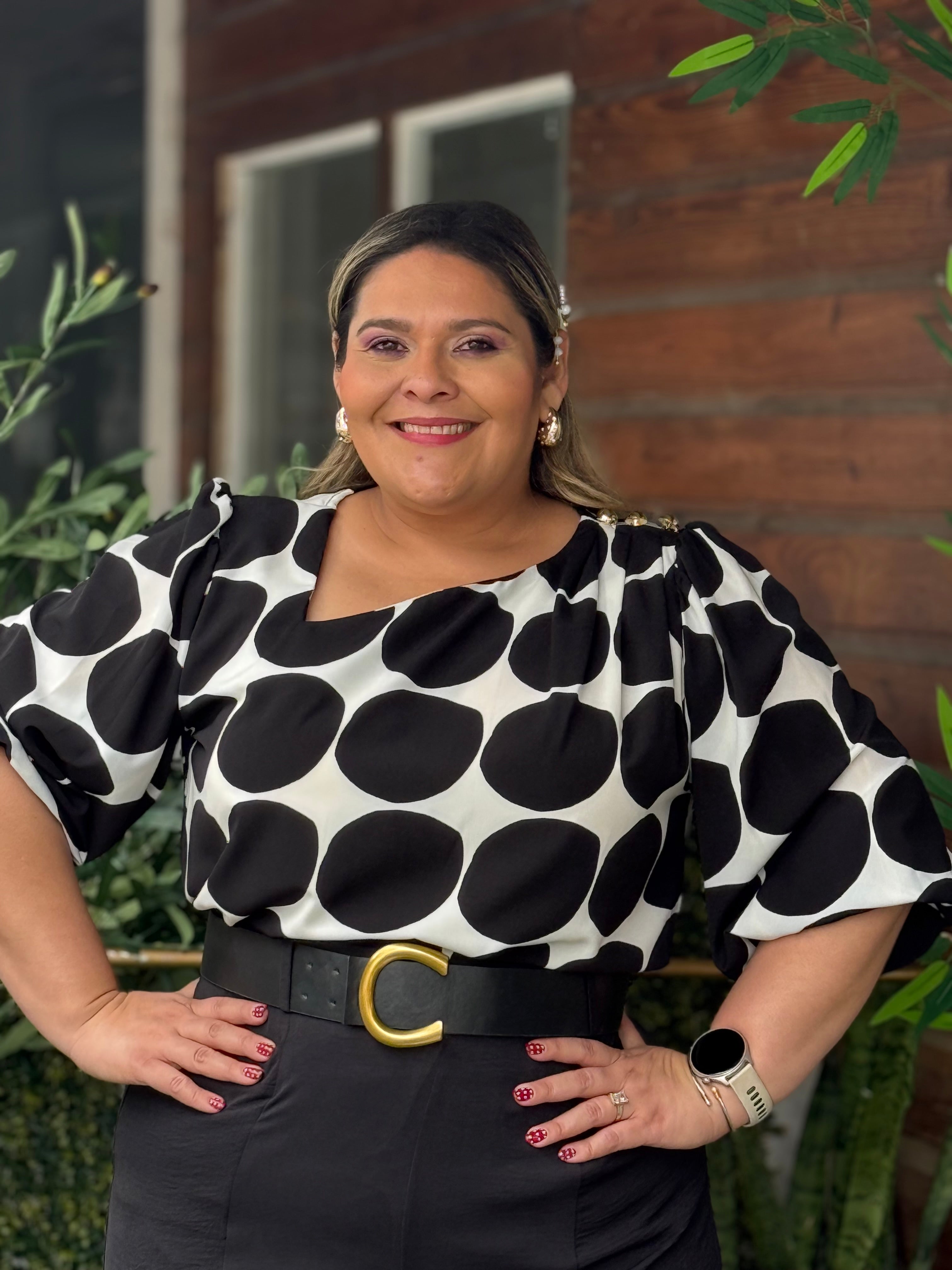 BLUSA RUBÍ PLUS SIZE POLKA DOTS