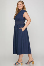 Cargar imagen en el visor de la galería, VESTIDO PLUS SIZE SHELSY DENIM BLUE