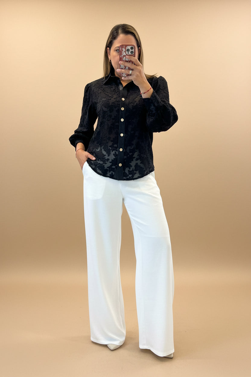 BLUSA CAMISERA VELO NEGRO