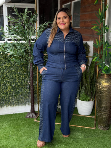 SET PLUS SIZE JEANS AZUL