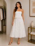 Vestido Blanco de Encaje Strapless