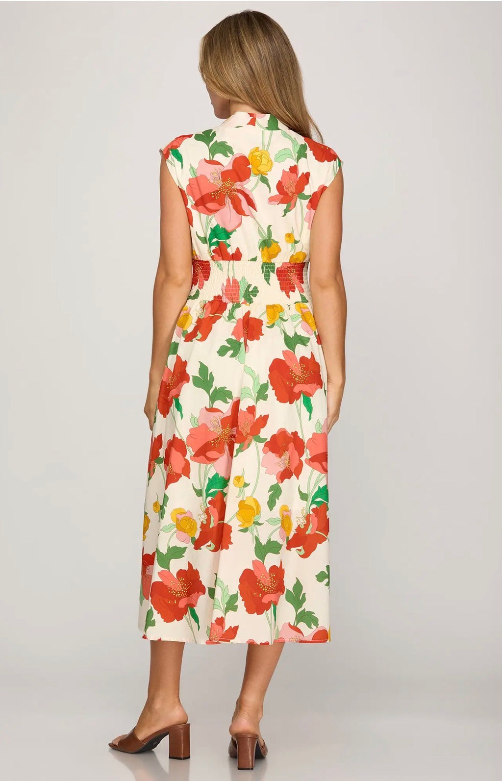 VESTIDO MIDI AMANDA TROPICAL