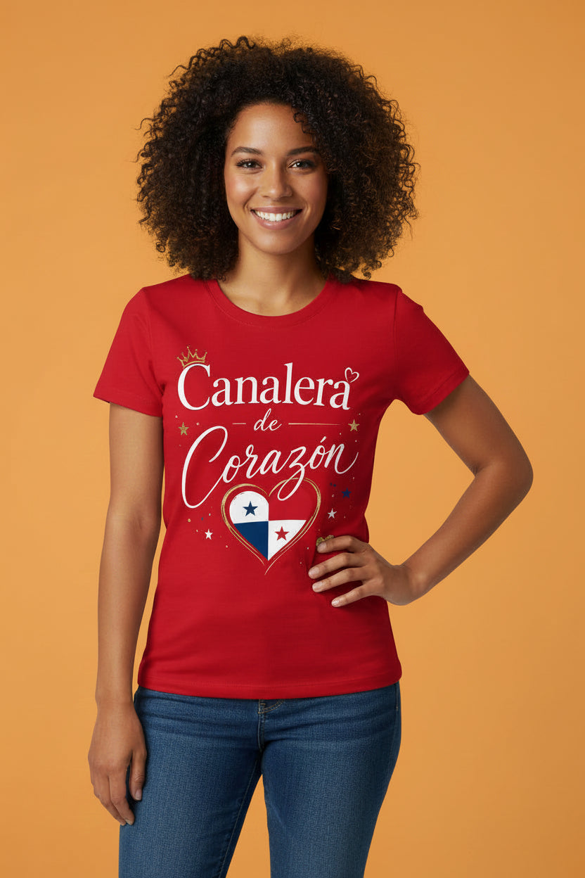 T-Shirt Plus Size Canalera de Corazón para Mujer | Moda Curvy y Patriótica de Panamá