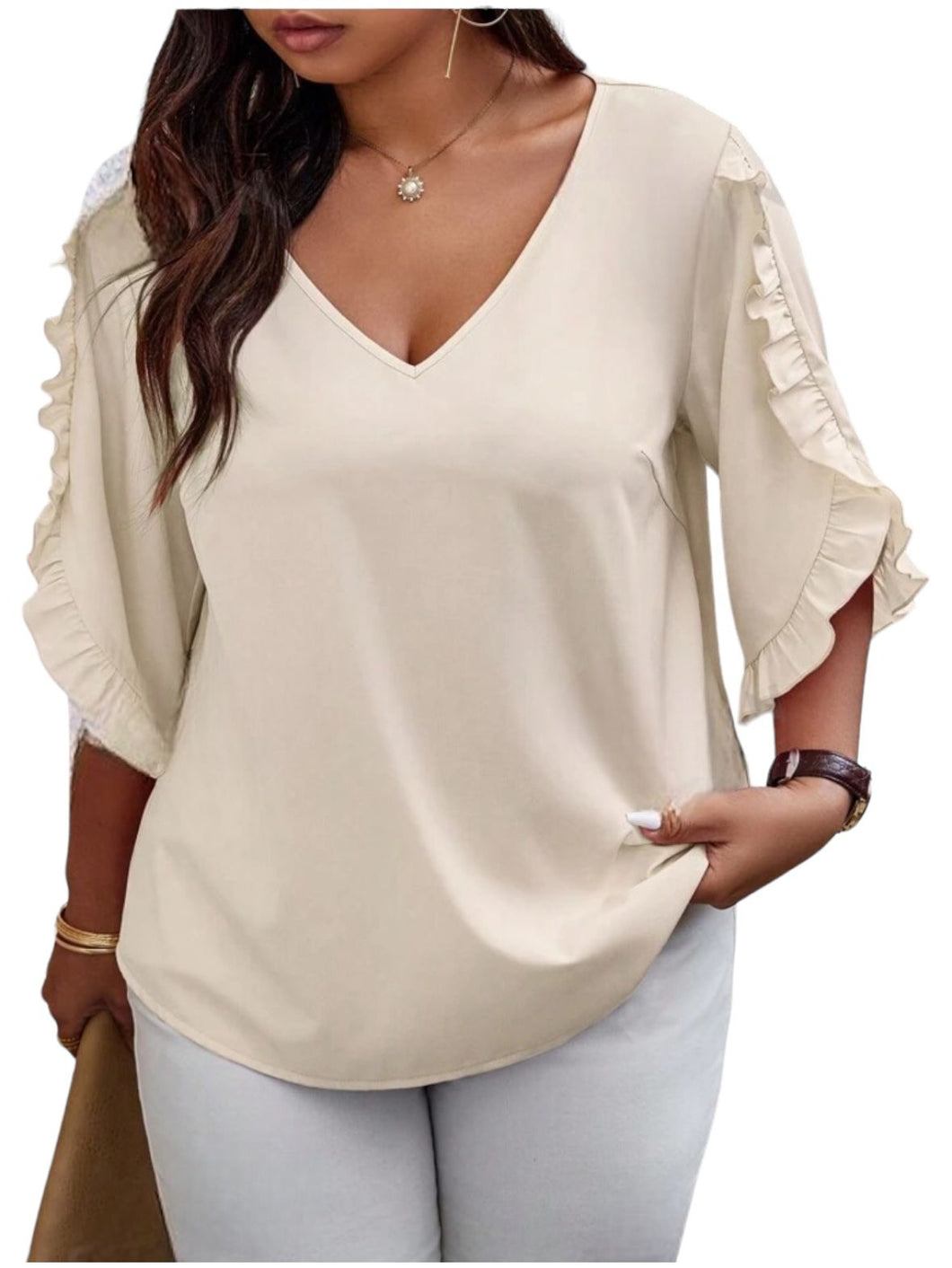 BLUSA PLUS SIZE BEIGE