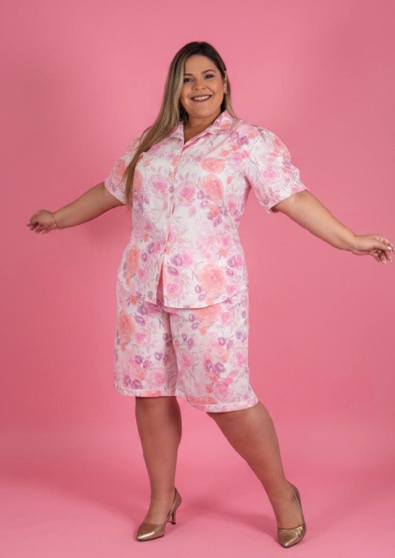 Short Floral Rosa Elegante para Mujer | Boutique de Ropa Femenina en Panamá