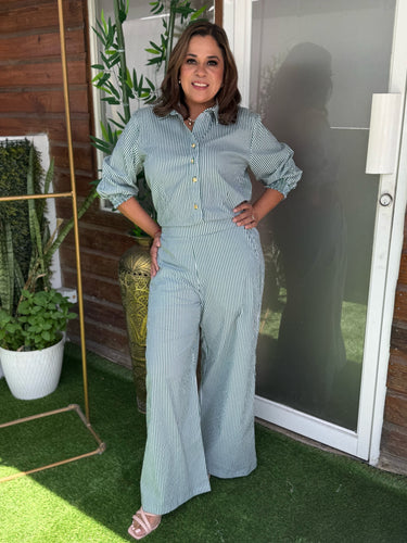 PANTALON LAURA LINEAS VERDE