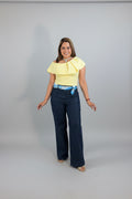Blusa Asimetrica  Amarilla One Shoulder Elegante / Moda Mujer en Panama / Top Casual Chic