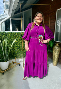 VESTIDO PLUS SIZE MAGENTA PURPLE