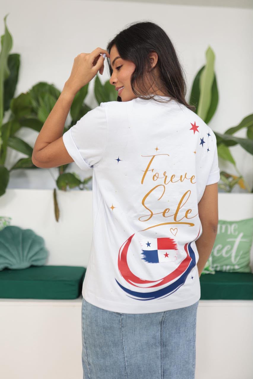 T-shirt Blanca Talla Plus Size Inspirado en la Selección de Panamá