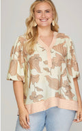 BLUSA ESTAMPADA ROSE PLUS SIZE