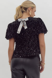 BLUSA LENTEJUELA NEGRA