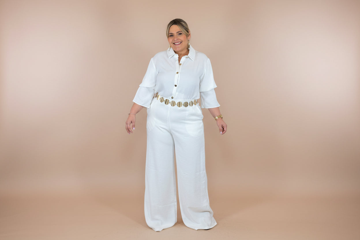 SARISA BLUSA PLUS SIZE ELEGANTE BLANCA
